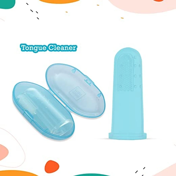 MEE MEE UNIQUE FINGER BRUSH & GUM TONGUE CLEANER SET WITH WIDER BRISTLES & REGULAR BRISTLES