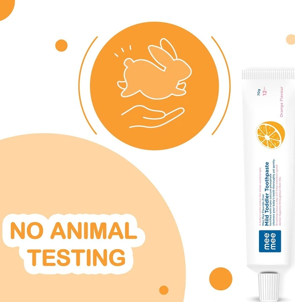 Mee Mee MEE MEE FLUORIDE-FREE MILD TODDLER TOOTHPASTE WITH TRIPLE CALCIUM (ORANGE FLAVOUR, 70GMS)