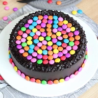 Round Chocolate Gems Cake - ½ Kg