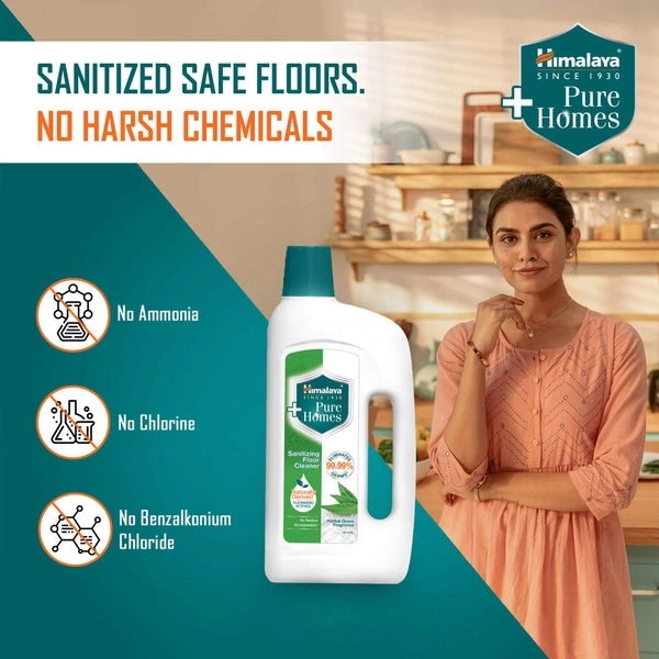 Himalaya Pure Homes Sanitizing Floor Cleaner (Herbal Green) - 1 Litre