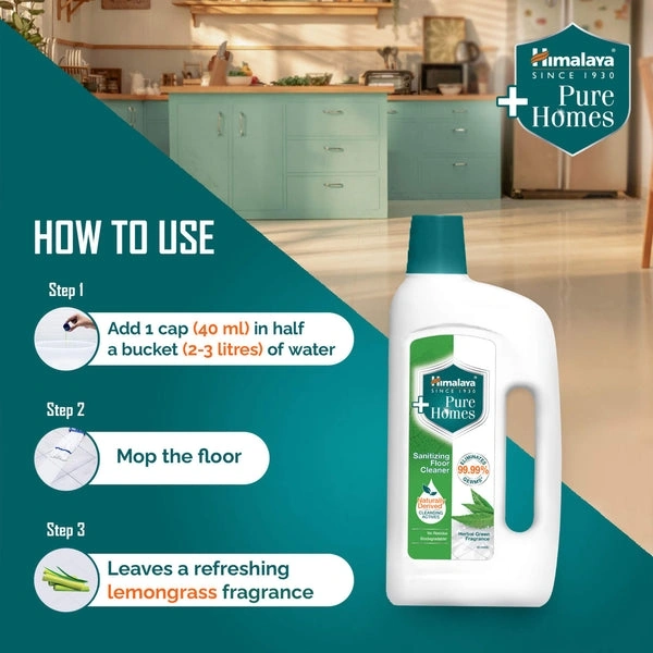 Himalaya Pure Homes Sanitizing Floor Cleaner (Herbal Green) - 1 Litre
