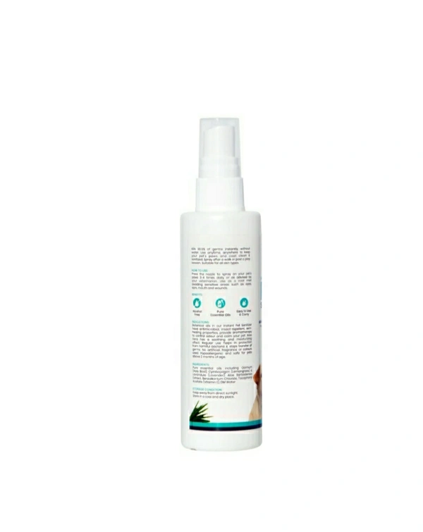 INSTANT pet sanitizer For Dogs & Cats - Alcohol Free - 100 Ml