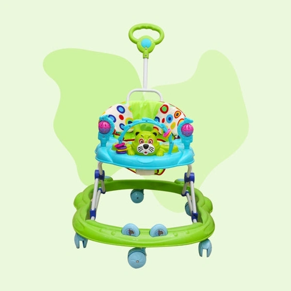 MEE MEE  MEE MEE SIMPLE STEP BABY WALKER WITH PARENTAL CONTROL HANDLE & MUSICAL ACTIVITY TRAY - Green, Green