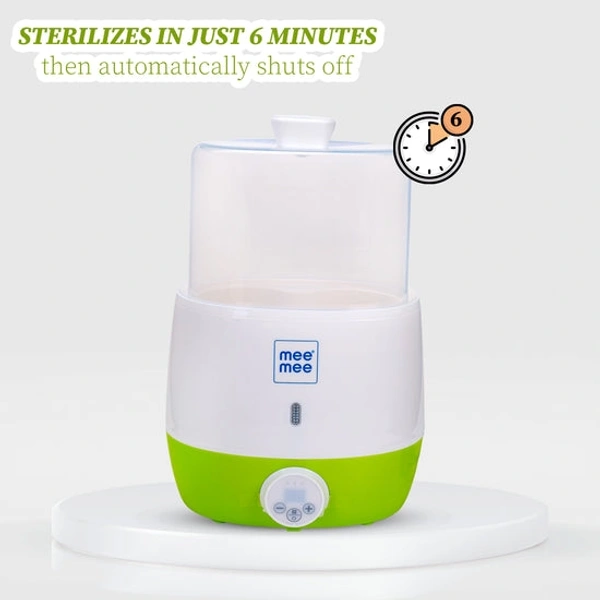 MEE MEE ADVANCED 3 IN 1 STEAM DIGITAL STERILIZER & BOTTLE & FOOD WARMER | FOR 2 BABY BOTTLES