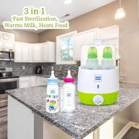 MEE MEE ADVANCED 3 IN 1 STEAM DIGITAL STERILIZER & BOTTLE & FOOD WARMER | FOR 2 BABY BOTTLES