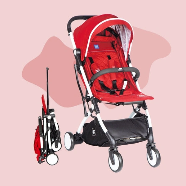 MEE MEE PREMIUM PORTABLE BABY STROLLER PRAM WITH COMPACT TRI-FOLDING TROLLEY