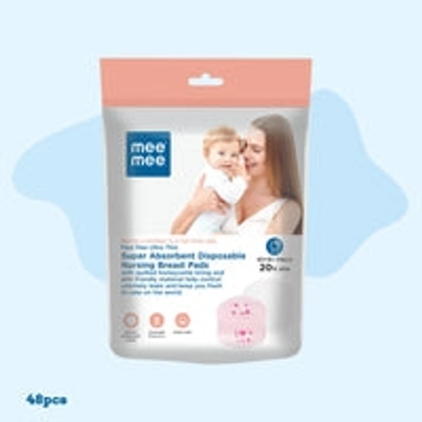 MEE MEE ULTRA THIN SUPER ABSORBENT DISPOSABLE MATERNITY NURSING BREAST PADS (40 PADS WITH 8 FREE PADS) | 48 PCS