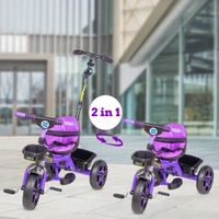 MEE MEE PREMIUM BABY TRICYCLE WITH DETACHABLE FOOTREST, PARENT HANDLE & CUSHIONED SEAT AND SEAT BELT (PURPLE)