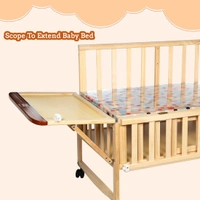 MEE MEE ROCKING WOODEN BABY COT WITH MOSQUITO NET | ADJUSTABLE HEIGHT BABY CRIB BED
