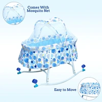 MEE MEE COMFY BABY ROCKING CRADLE WITH MOSQUITO NET | MOVABLE BABY CRADLE WITH ROCKING FEATURE