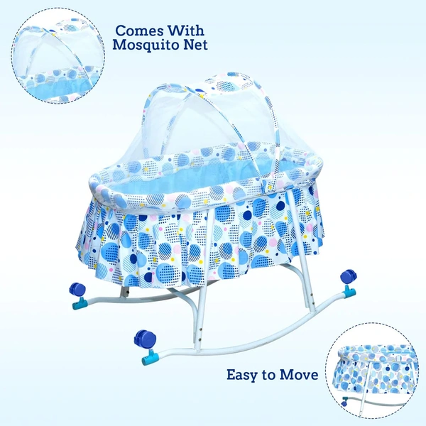 MEE MEE COMFY BABY ROCKING CRADLE WITH MOSQUITO NET | MOVABLE BABY CRADLE WITH ROCKING FEATURE