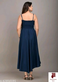 MAYERO Rayon Western Wear dresses - Solid, 1, BLUE, S, Rayon