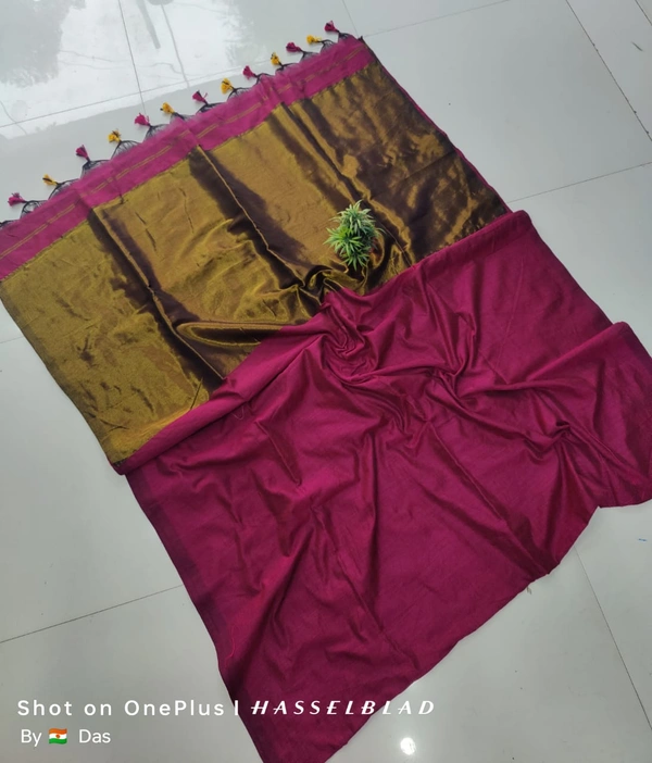 Khadi by cotton Golden Zori Pallu  saree 2