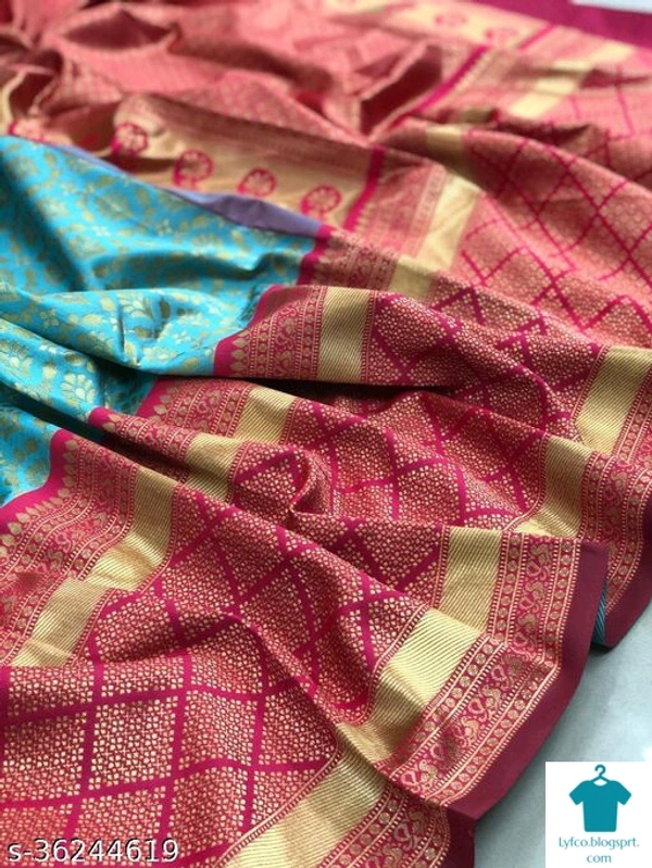 Beautiful Designer Kanjeevaram silk Saree with Blouse piece for Women* - Free Size (Saree Length Size: 5.5 m, Blouse Length Size: 0.9 m)
