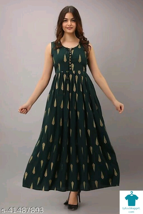 Checkout this latest KurtisProduct Name: *Green Golden Leaf Kurti*Fabric: RayonSleeve Length  - XXL