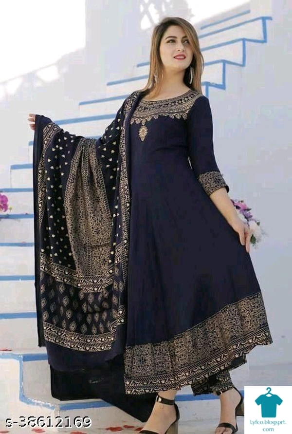 Checkout this latest KurtisProduct Name: *Stylish women beautiful Navy blue anarkali kurta *Fabric: RayonSleeve Length: Three-Quarter SleevesPattern: PrintedCombo of: SingleSizes:M (Bust Size: 38 in) Country of Origin: IndiaEasy Returns Available In Case Of Any Issue*Proof of Safe Delivery! - M (Bust Size: 38 in) 
