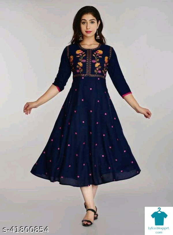 Product Name: *Banita Refined Kurtis*Fabric: RayonSleeve Length: Three-Quarter SleevesPattern: EmbroideredCombo of: Single - size- xL