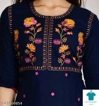 Product Name: *Banita Refined Kurtis*Fabric: RayonSleeve Length: Three-Quarter SleevesPattern: EmbroideredCombo of: Single - size- XXL