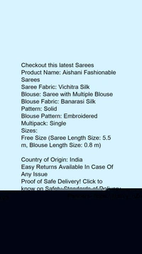 Product Name: *Aishani Fashionable Sarees*Saree Fabric: Vichitra SilkBlouse: Saree with Multiple BlouseBlouse Fabric: Banarasi SilkPattern: SolidBlouse Pattern: EmbroideredMultipack: Single - Free Size (Saree Length Size: 5.5 m, Blouse Length Size: 0.8 m)