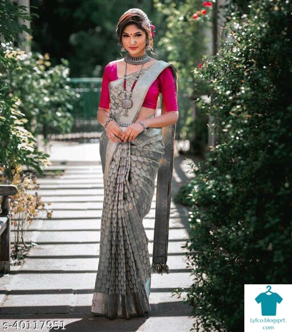 Product Name: *Fancy Jaquard Saree*Saree Fabric: Litchi SilkBlouse: Running BlouseBlouse Fabric: Litchi SilkPattern: Zari WovenBlouse Pattern: SolidMultipack: Single - Free size