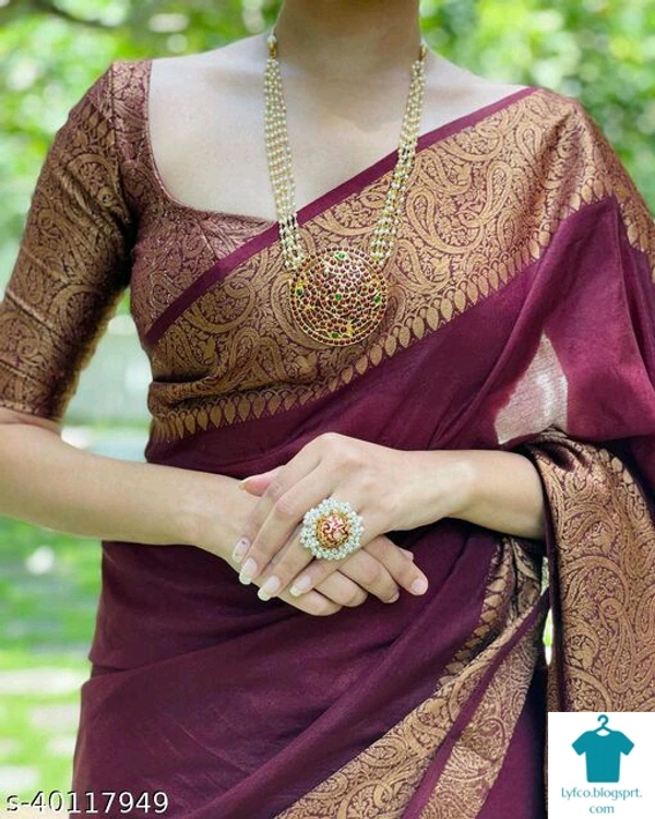 Product Name: *Fancy Jaquard Saree*Saree Fabric: Litchi SilkBlouse: Running BlouseBlouse Fabric: Litchi SilkPattern: SolidBlouse Pattern: Same as BorderMultipack: Single - Free size