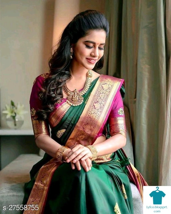 Product Name: *Alisha Voguish Sarees*Saree Fabric: SilkBlouse: Running BlouseBlouse Fabric: JacquardPattern: Zari WovenBlouse Pattern: Zari WovenMultipack: Single - Free Size (Saree Length Size: 5.5 m, Blouse Length Size: 0.8 m)
