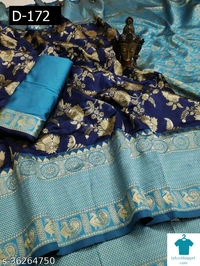 Product Name: *Fancy Jacquard Saree*Saree Fabric: Litchi SilkBlouse: Separate Blouse PieceBlouse Fabric: Litchi SilkPattern: Zari WovenBlouse Pattern: JacquardMultipack: Single - Free Size (Saree Length Size: 5.5 m, Blouse Length Size: 0.8 m)