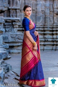 Product Name: *Aagam Voguish Sarees*Saree Fabric: Banarasi SilkBlouse: Separate Blouse PieceBlouse Fabric: Art SilkPattern: Zari WovenBlouse Pattern: SolidMultipack: Single - Free Size (Saree Length Size: 5.5 m, Blouse Length Size: 0.8 m) 