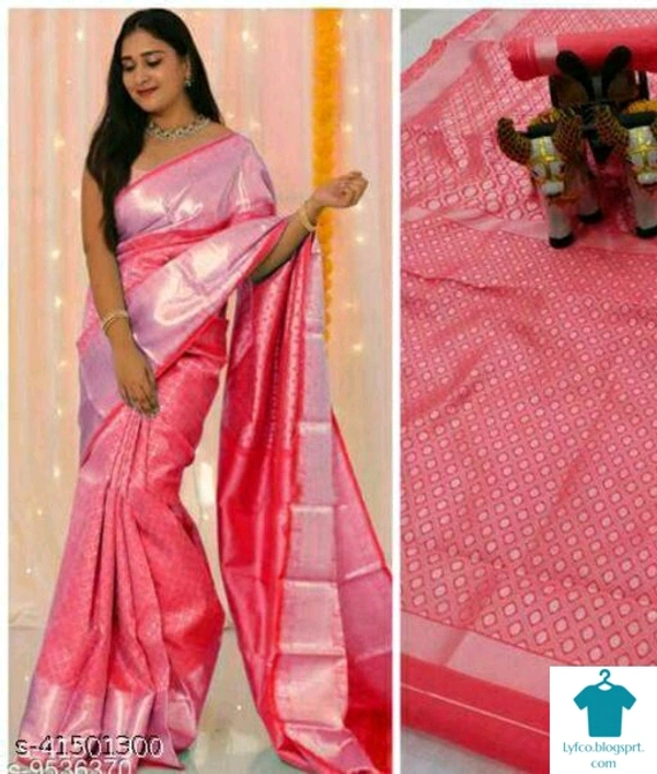 Product Name: *Aagyeyi Ensemble Sarees*Saree Fabric: Banarasi SilkBlouse: Separate Blouse PieceBlouse Fabric: Art SilkPattern: Zari WovenBlouse Pattern: SolidMultipack: Single - Free Size (Saree Length Size: 5.5 m, Blouse Length Size: 0.8 m) 
