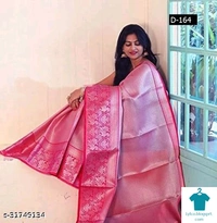 Product Name: *Embellished Kanjivaram Silk Blend Saree  *Saree Fabric: Kanjeevaram SilkBlouse: Separate Blouse PieceBlouse Fabric: Banarasi SilkPattern: Zari WovenBlouse Pattern: Same as BorderMultipack: Single - Free Size (Saree Length Size: 5.5 m, Blouse Length Size: 0.9 m)
