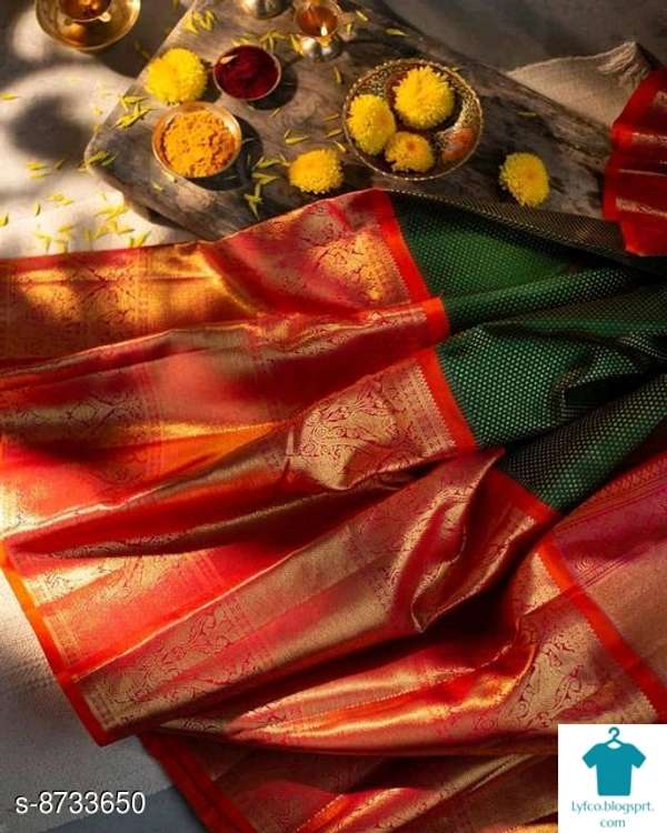 Product Name: *beautiful sarees*Saree Fabric: SilkBlouse: Running BlouseBlouse Fabric: JacquardPattern: Woven DesignMultipack: Single - Free Size (Saree Length Size: 5.5 m, Blouse Length Size: 0.8 m) 