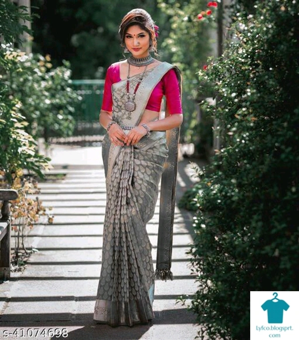 Product Name: *Jivika Fashionable Sarees*Saree Fabric: Art SilkBlouse: Separate Blouse PieceBlouse Fabric: Art SilkPattern: Zari WovenBlouse Pattern: SolidMultipack: Single - Free Size (Saree Length Size: 5.4 m, Blouse Length Size: 0.8 m) 