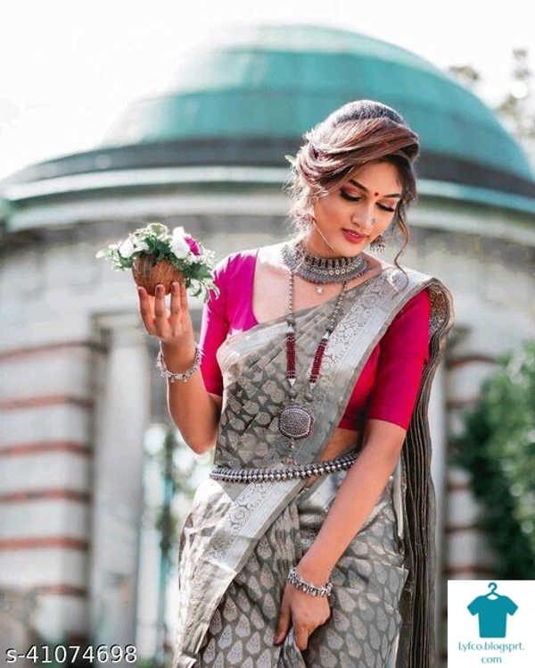 Product Name: *Jivika Fashionable Sarees*Saree Fabric: Art SilkBlouse: Separate Blouse PieceBlouse Fabric: Art SilkPattern: Zari WovenBlouse Pattern: SolidMultipack: Single - Free Size (Saree Length Size: 5.4 m, Blouse Length Size: 0.8 m) 