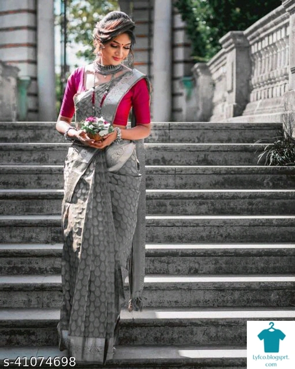 Product Name: *Jivika Fashionable Sarees*Saree Fabric: Art SilkBlouse: Separate Blouse PieceBlouse Fabric: Art SilkPattern: Zari WovenBlouse Pattern: SolidMultipack: Single - Free Size (Saree Length Size: 5.4 m, Blouse Length Size: 0.8 m) 