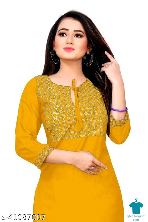 Product Name: *RAYON KURTI WITH EMBRODERED SIQUANCE WORK *Fabric: RayonSleeve Length: Three-Quarter SleevesPattern: EmbroideredCombo of: Single - Colour- Dark red, size- XL