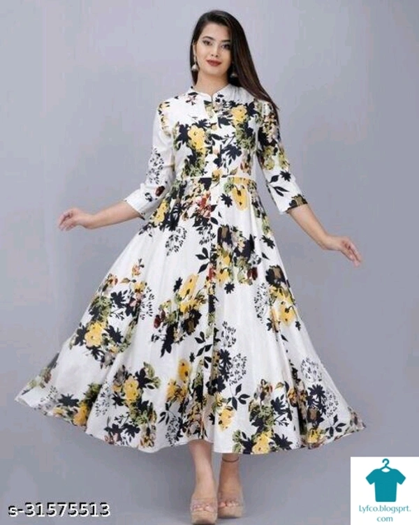 Product Name: *Trendy White Premium Yellow Flower Design Flared Kurti*Fabric: RayonSleeve Length: Three-Quarter SleevesPattern: PrintedCombo of: Single - size- XL