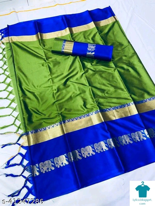 Product Name: *Adrika Attractive Sarees*Saree Fabric: Cotton SilkBlouse: Running BlouseBlouse Fabric: Cotton SilkPattern: Zari WovenBlouse Pattern: Same as BorderMultipack: Single - Free size