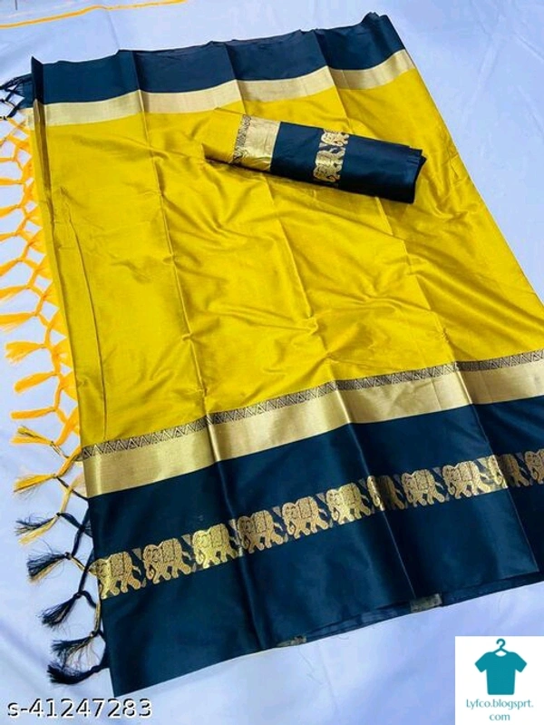 Product Name: *Adrika Attractive Sarees*Saree Fabric: Cotton SilkBlouse: Running BlouseBlouse Fabric: Cotton SilkPattern: Zari WovenBlouse Pattern: Same as BorderMultipack: Single - Free size