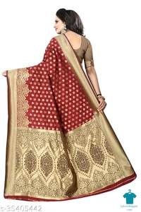 Product Name: *Manjula's ethnic wear kanjeevaram maroon colour cotton silk saree.*Saree Fabric: Cotton SilkBlouse: Separate Blouse PieceBlouse Fabric: Cotton SilkPattern: Zari WovenBlouse Pattern: Same as BorderMultipack: Single - Free Size (Saree Length Size: 5.2 m, Blouse Length Size: 0.8 m) 