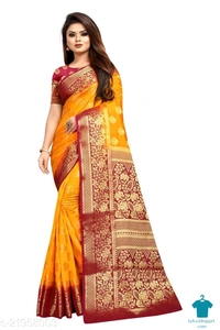 Checkout this latest SareesProduct Name: *Woven Banarasi Cotton Silk Saree  (Multicolor)*Saree Fabric: Banarasi SilkBlouse: Running BlouseBlouse Fabric: Banarasi SilkPattern: Self-DesignBlouse Pattern: JacquardMultipack: Single - Free Size (Saree Length Size: 5.5 m, Blouse Length Size: 0.8 m) 