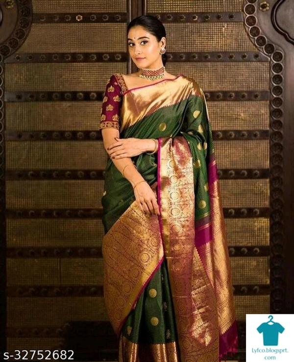Product Name: *REGINA CASSANDRA STAR ELEGANT DESIGNER SAREE*Saree Fabric: JacquardBlouse: Separate Blouse PieceBlouse Fabric: Banarasi SilkPattern: Zari WovenBlouse Pattern: Same as BorderMultipack: Single - Free size