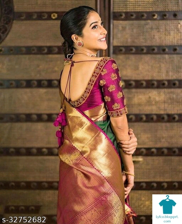 Product Name: *REGINA CASSANDRA STAR ELEGANT DESIGNER SAREE*Saree Fabric: JacquardBlouse: Separate Blouse PieceBlouse Fabric: Banarasi SilkPattern: Zari WovenBlouse Pattern: Same as BorderMultipack: Single - Free size