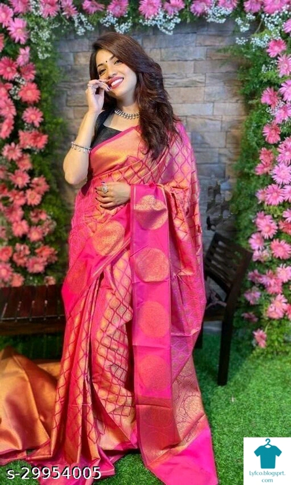 Product Name: *Beautiful Soft Lichi Silk Party Wear Saree for Women*Saree Fabric: Litchi SilkBlouse: Running BlouseBlouse Fabric: Litchi SilkPattern: Zari WovenBlouse Pattern: JacquardMultipack: Single - Free Size (Saree Length Size: 5.5 m, Blouse Length Size: 0.9 m) 