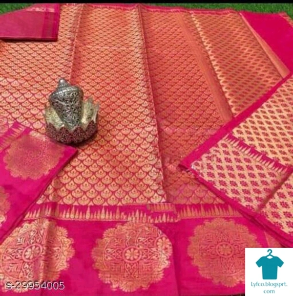 Product Name: *Beautiful Soft Lichi Silk Party Wear Saree for Women*Saree Fabric: Litchi SilkBlouse: Running BlouseBlouse Fabric: Litchi SilkPattern: Zari WovenBlouse Pattern: JacquardMultipack: Single - Free Size (Saree Length Size: 5.5 m, Blouse Length Size: 0.9 m) 
