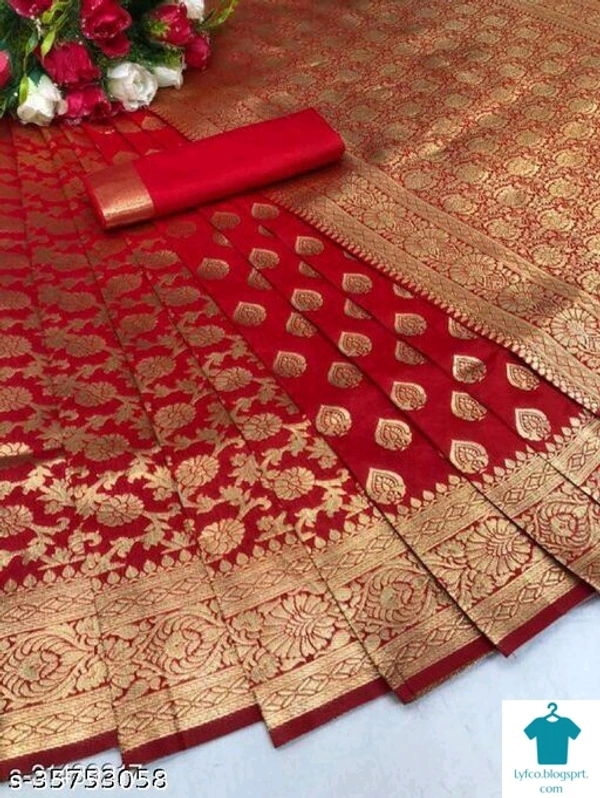 Product Name: *Jivika Fabulous Sarees*Saree Fabric: Banarasi SilkBlouse: Separate Blouse PieceBlouse Fabric: Banarasi SilkPattern: Zari WovenBlouse Pattern: Same as BorderMultipack: Single - Free Size (Saree Length Size: 5.5 m, Blouse Length Size: 0.8 m)