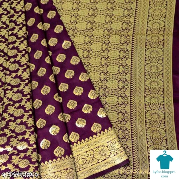 Product Name: *Jivika Fabulous Sarees*Saree Fabric: Banarasi SilkBlouse: Separate Blouse PieceBlouse Fabric: Banarasi SilkPattern: Zari WovenBlouse Pattern: Same as BorderMultipack: Single - Free size