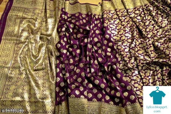 Product Name: *Jivika Fabulous Sarees*Saree Fabric: Banarasi SilkBlouse: Separate Blouse PieceBlouse Fabric: Banarasi SilkPattern: Zari WovenBlouse Pattern: Same as BorderMultipack: Single - Free size