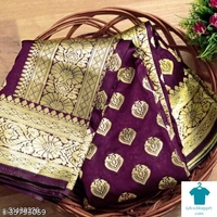 Product Name: *Jivika Fabulous Sarees*Saree Fabric: Banarasi SilkBlouse: Separate Blouse PieceBlouse Fabric: Banarasi SilkPattern: Zari WovenBlouse Pattern: Same as BorderMultipack: Single - Free size