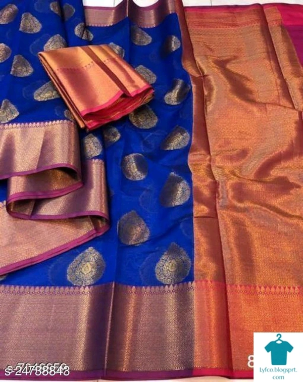 Product Name: *COTTON SILK BANARASI SAREE*Saree Fabric: Chanderi CottonBlouse: Running BlouseBlouse Fabric: BrocadeBlouse Pattern: JacquardMultipack: Single - Free Size (Saree Length Size: 5.5 m, Blouse Length Size: 0.8 m) 