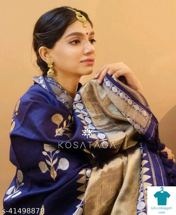 Product Name: *Jivika Alluring Sarees*Saree Fabric: Art SilkBlouse: Separate Blouse PieceBlouse Fabric: Banarasi SilkPattern: Zari WovenBlouse Pattern: SolidMultipack: Single - Free size